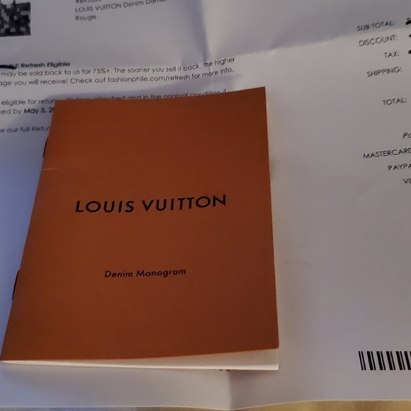 ❗️SOLD❗️2×🎉HP🎉Louis Vuitton Denim Damier Monogram Blue Rouge Onthego GM - Picture 14 of 16